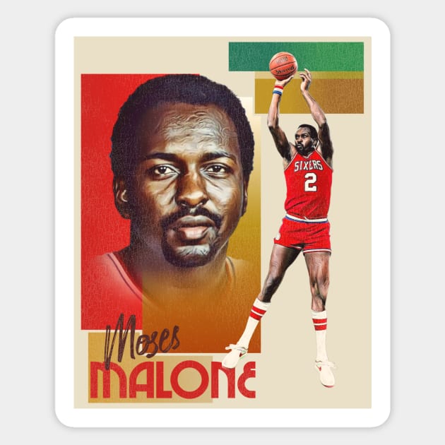 Retro Moses Malone Basketball Card Sticker by Defunctland